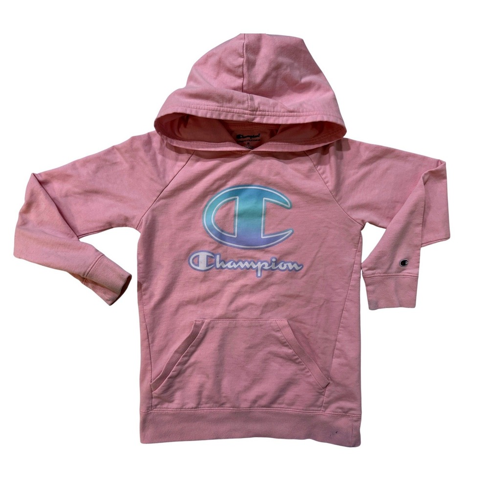 Champion Hoodie KIds‎ Medium Sweatshirt C Metallic Logo Graphic Pullover Sports